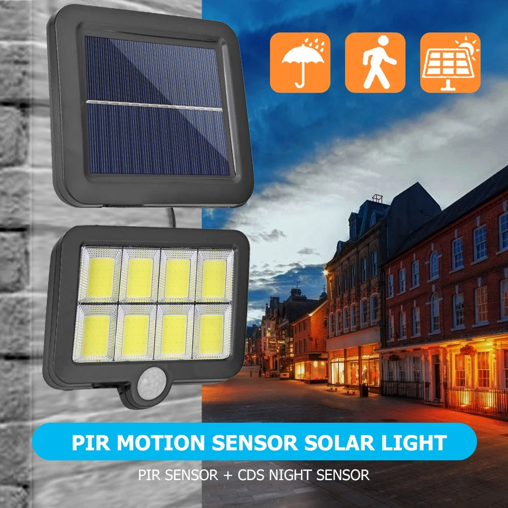 160LED Solar Powered Wall Light Waterproof Outdoor Motion Sensor Lighting Park Courtyard Fence Street Garden Decoration Lamp