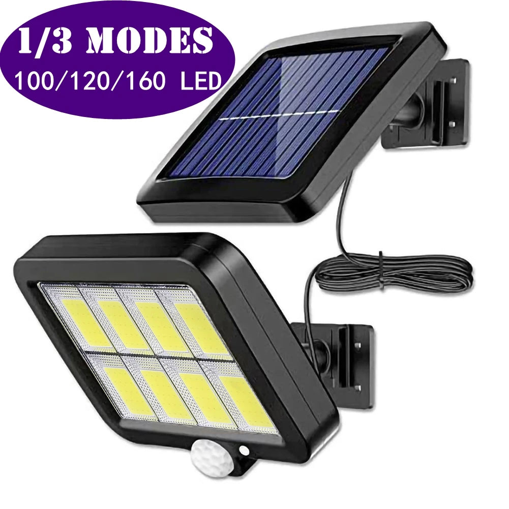 160LED Solar Powered Wall Light Waterproof Outdoor Motion Sensor Lighting Park Courtyard Fence Street Garden Decoration Lamp