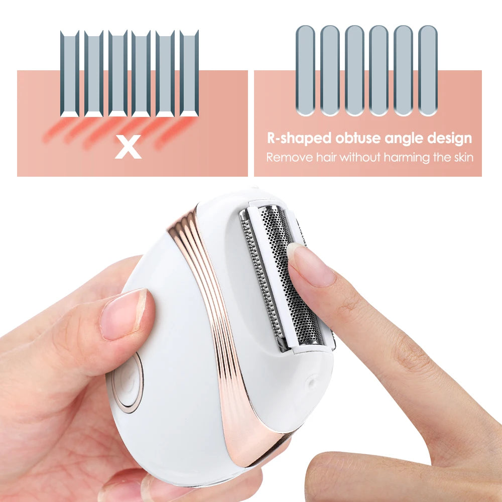 Women Electric Epilator USB Rechargable Shaver Bikini Underarm Leg Face Hair Removal Trimmer Body Depilador Safe Shaving Machine