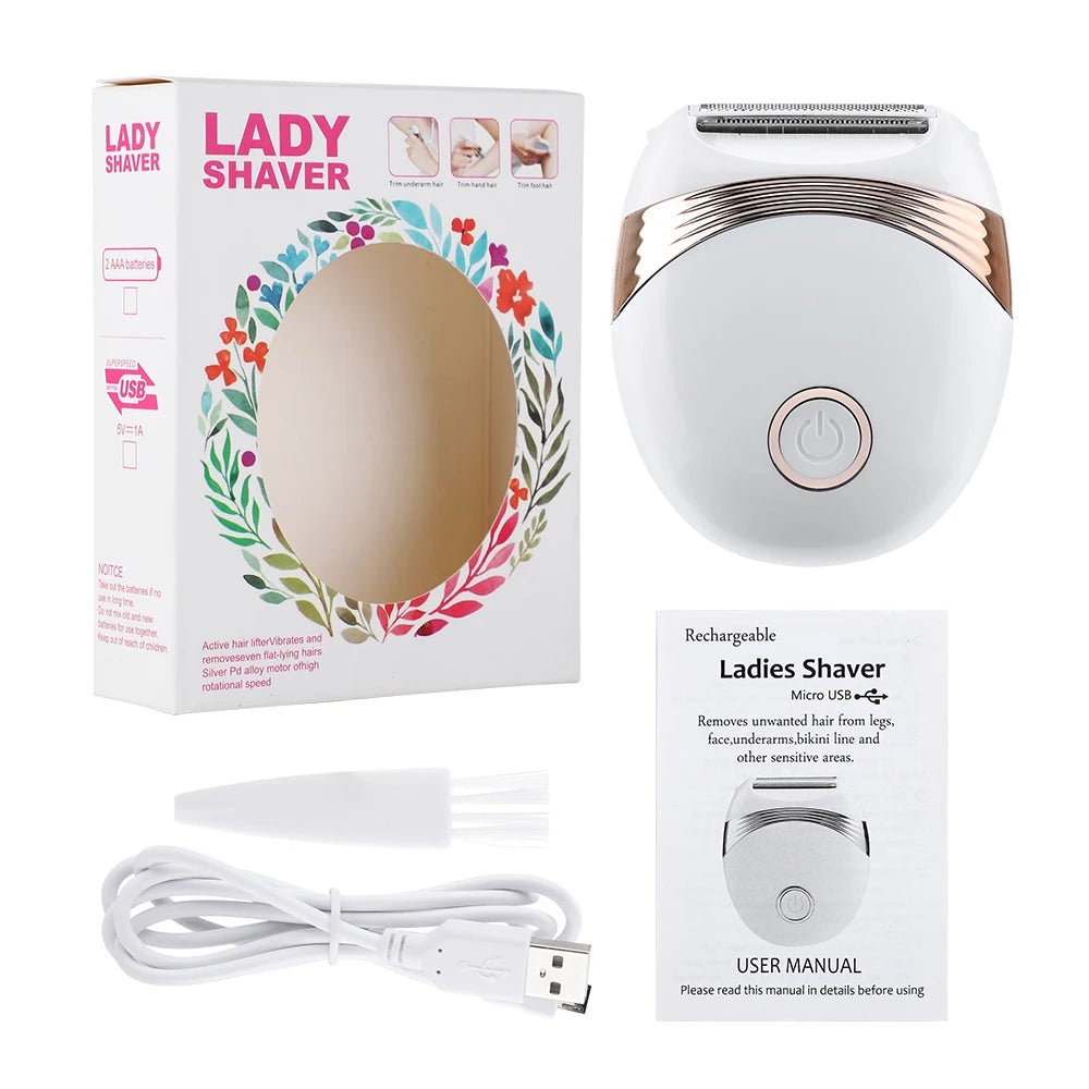 Women Electric Epilator USB Rechargable Shaver Bikini Underarm Leg Face Hair Removal Trimmer Body Depilador Safe Shaving Machine