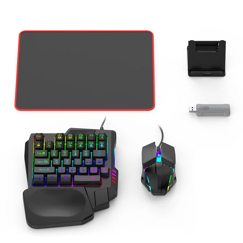 5 in 1 Mouse Keyboard Adapter Converter Bluetooth-Compatible 5.3 for PUBG Gaming Keyboard and Mouse Combo for Gamer Accessories