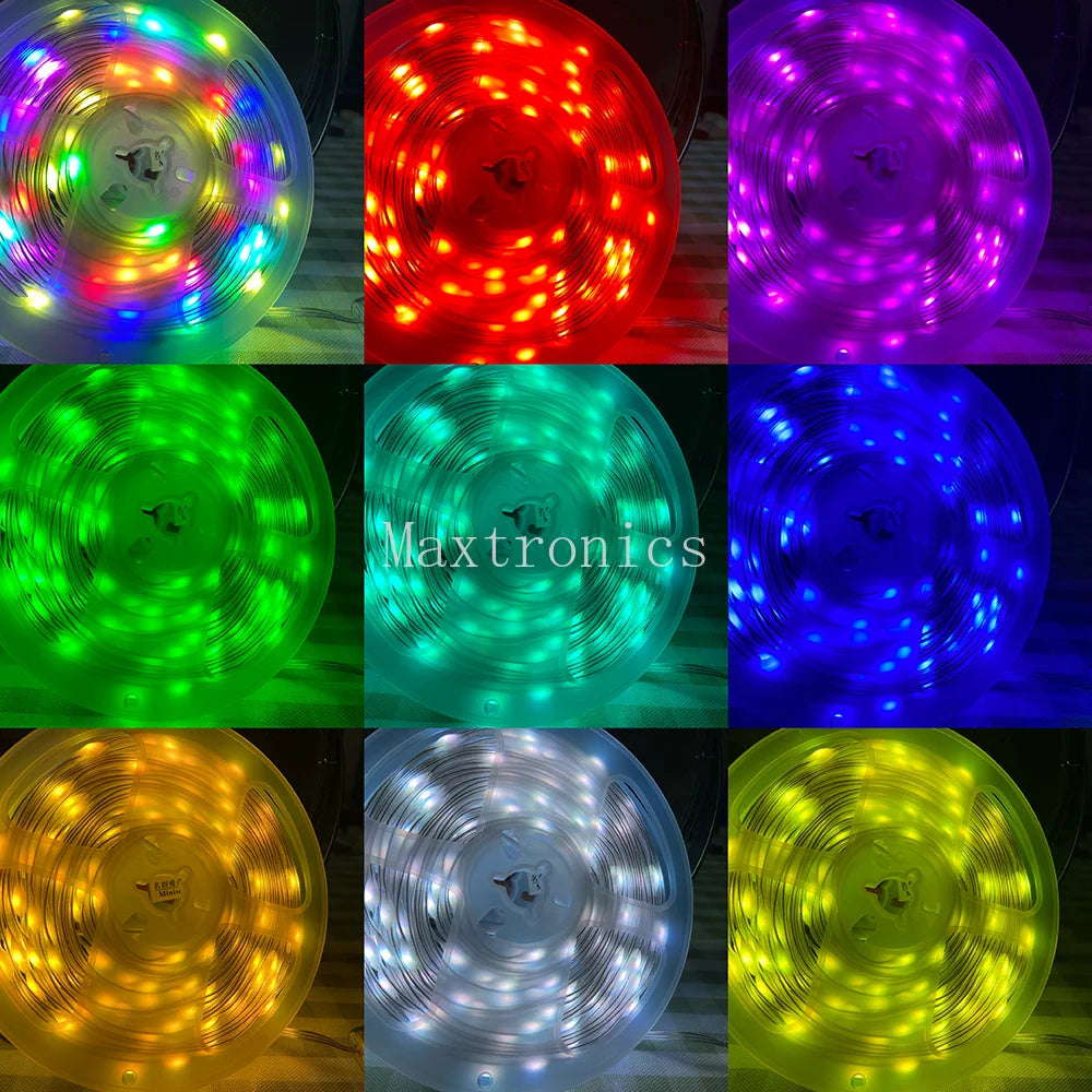 5M Bluetooth 5V WS2812B Fairy Lights Dreamcolor RGBIC Addressable Party Christmas Lights Wedding Decoration Garland LED String