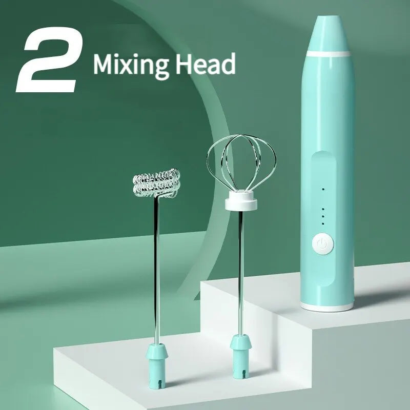 Electric Milk Frother Portable Egg Beater USB Rechargeable Handheld Coffee Blender Milk Shaker Mixer Foamer Food Blender