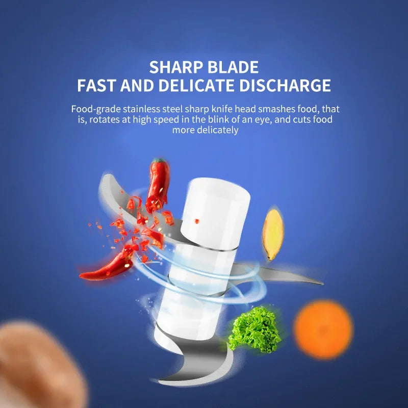 Electric Mini Garlic Vegetable Chopper Garlic Masher Portable Chopper Multi Function Meat Grinder Masher Machine Usb Charging