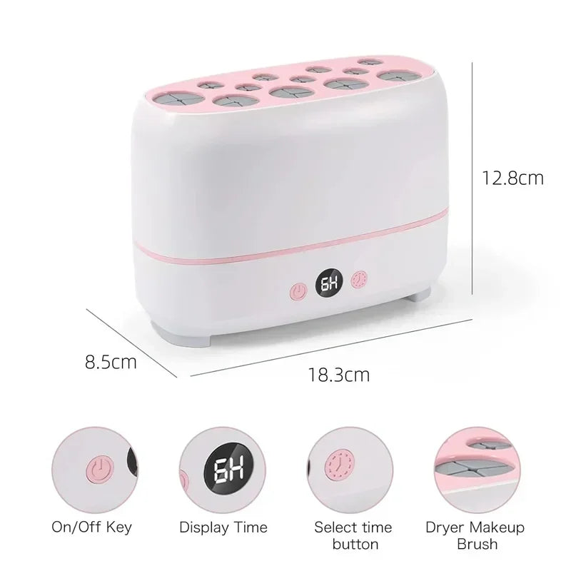 2pcs Electric Makeup Brush Cleaner and Dryer Machine Set Automatic Cosmetic Sponge Puff Makeup Brushes Cleaning and Drying Tool