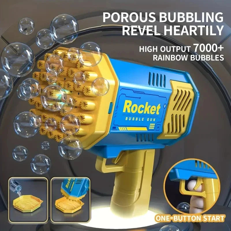 69 Hole Rocket Launcher Handheld Portable Electric Automatic Bubble Gun for Boys and Girls (Without Bubble Water)