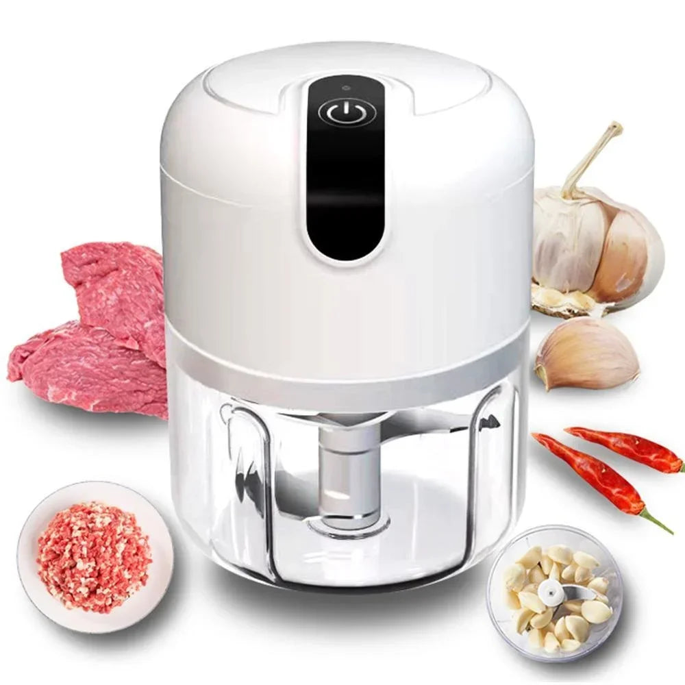 Electric Mini Garlic Vegetable Chopper Garlic Masher Portable Chopper Multi Function Meat Grinder Masher Machine Usb Charging