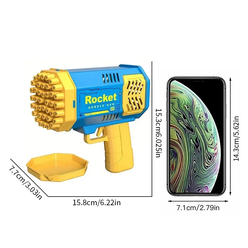 69 Hole Rocket Launcher Handheld Portable Electric Automatic Bubble Gun for Boys and Girls (Without Bubble Water)
