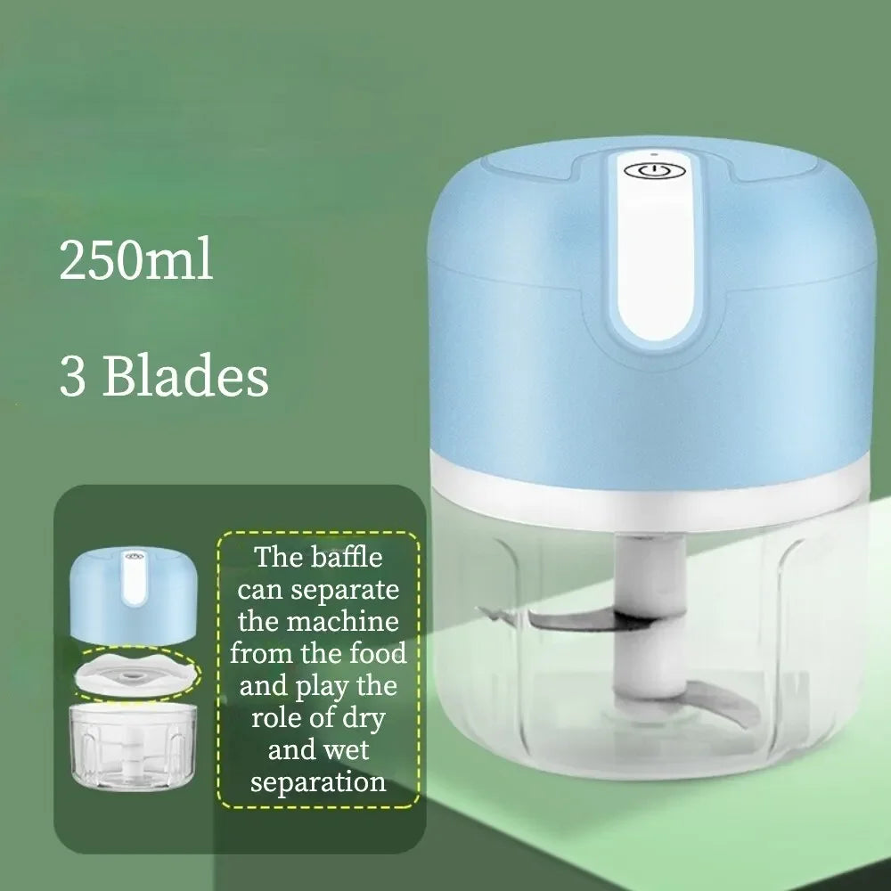 Electric Mini Garlic Vegetable Chopper Garlic Masher Portable Chopper Multi Function Meat Grinder Masher Machine Usb Charging