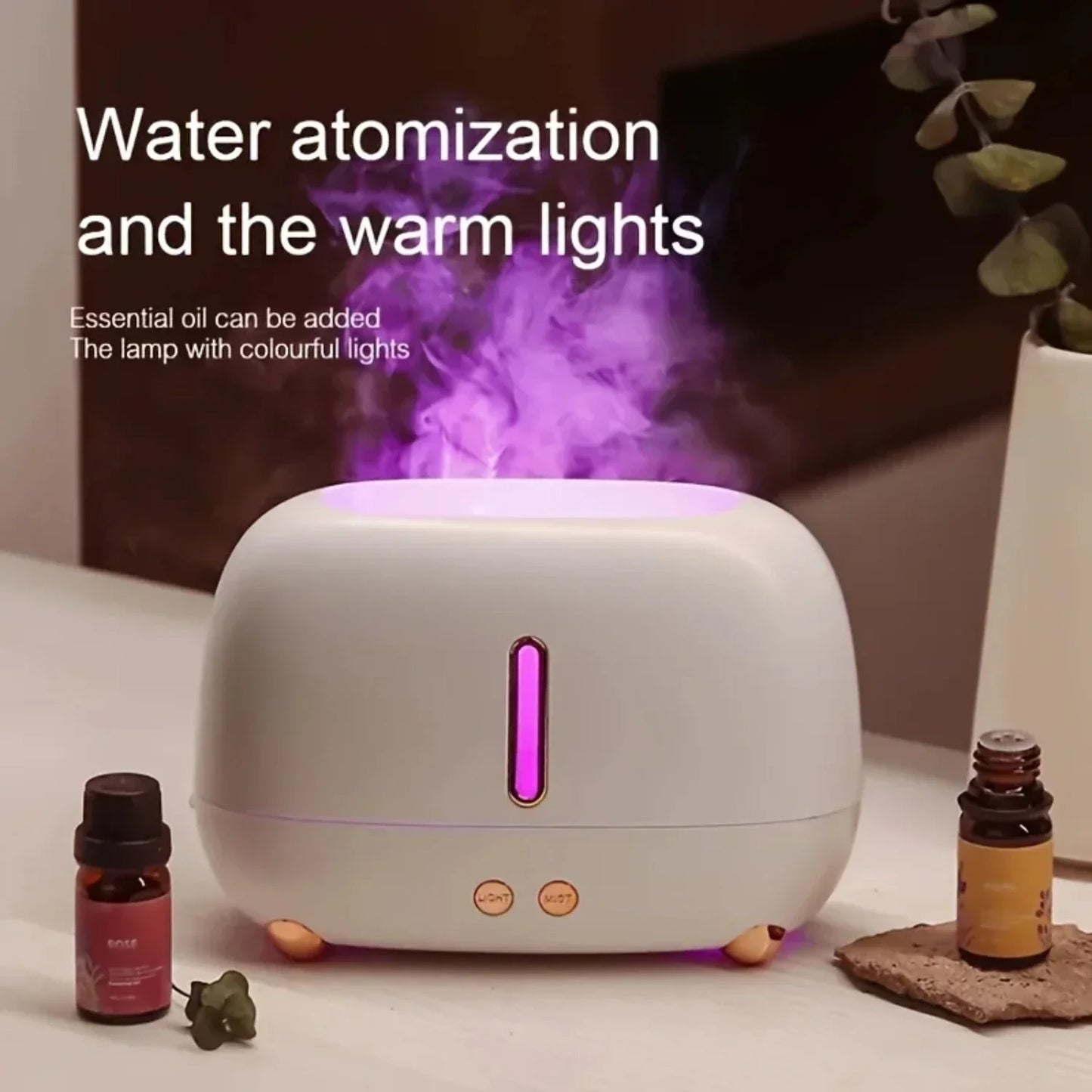 2025 New USB Essential Oil Diffuser - Flame LED Humidifier for Baby Room, Office Desk, Gift Idea