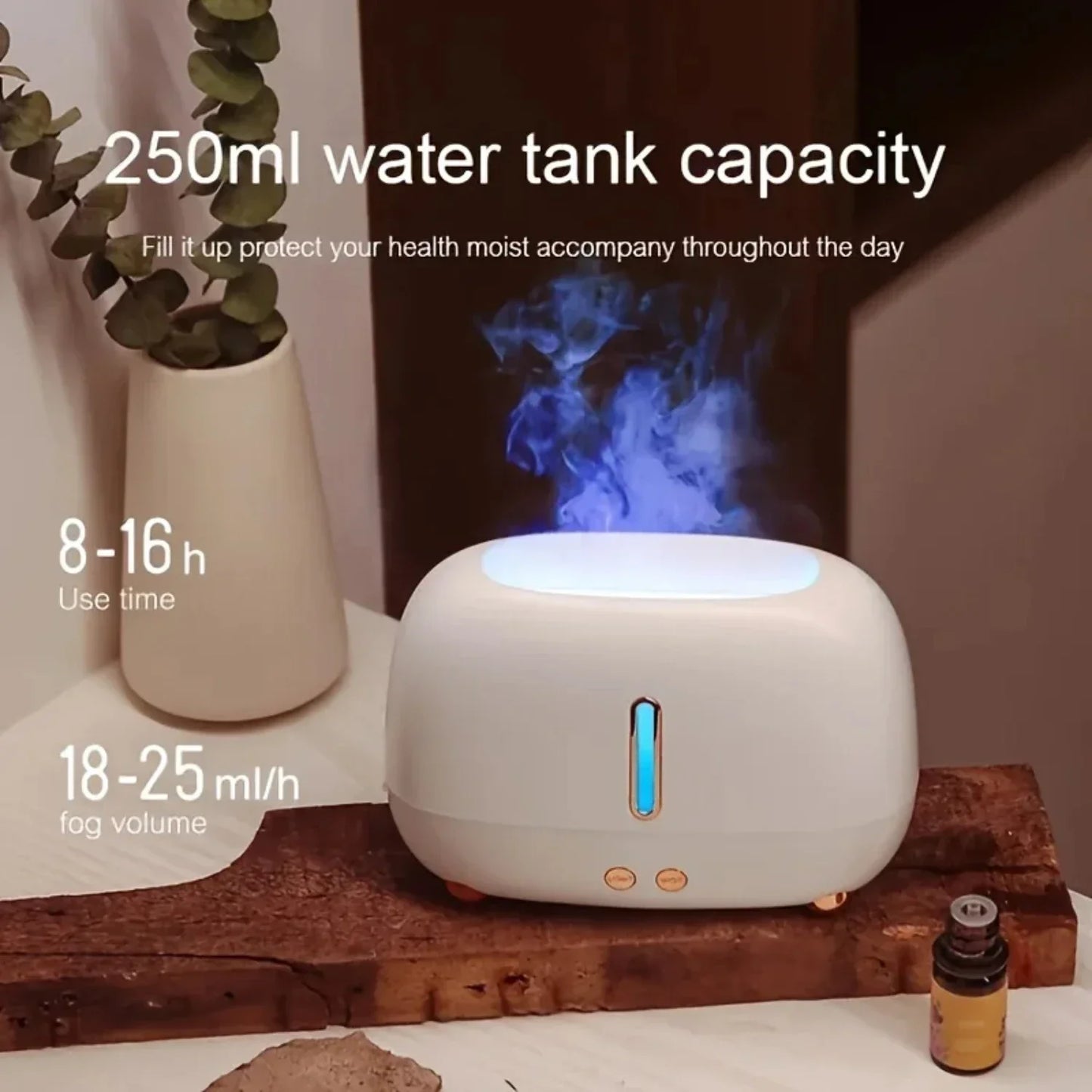 2025 New USB Essential Oil Diffuser - Flame LED Humidifier for Baby Room, Office Desk, Gift Idea