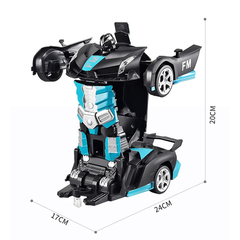 2IN1 Electric RC Car Transformation Robots One-key Deformation Car Outdoor Remote Control Sports Car Model  Children Boys Toys