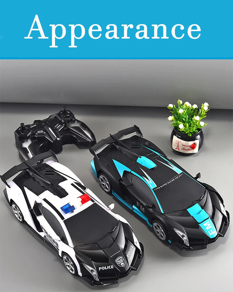 2IN1 Electric RC Car Transformation Robots One-key Deformation Car Outdoor Remote Control Sports Car Model  Children Boys Toys