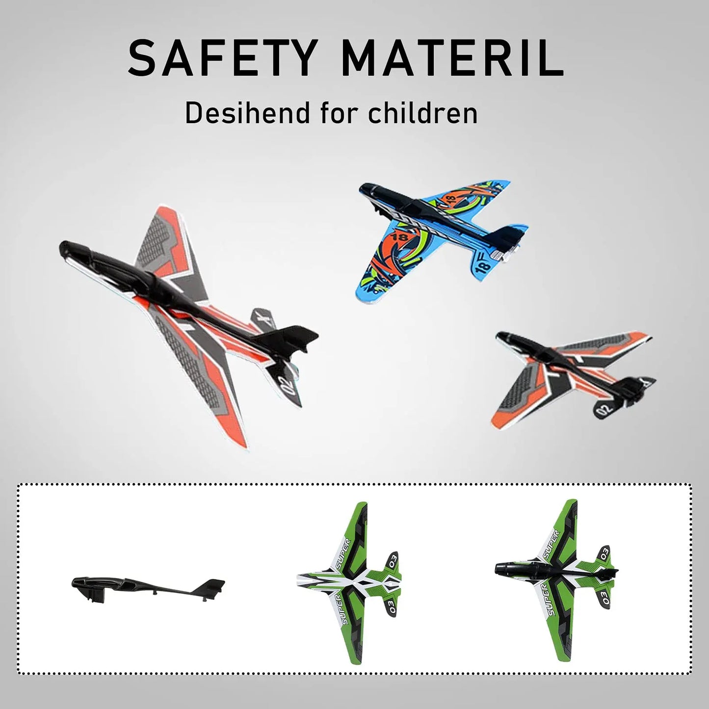 Kids Airplane Launcher Toy Throwing Foam Plane Flight Mode Catapult Plane Outdoor Sport Shooting Aircraft Sets Flying Toys Gifts