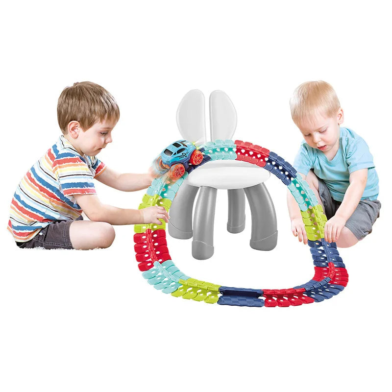 Kids Toys Children Educational DIY Assembly Ever-Changing Track Electric Toys Anti-Gravity Rail Car Toys Detachable Track Toys