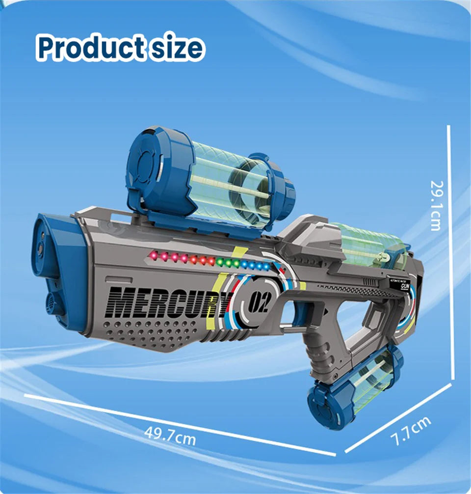 Children Electric Water Gun Summer Kids Outdoor Toy Water Gun Fully Automatic High Capacity Lighting Water Playing Toy for Kids