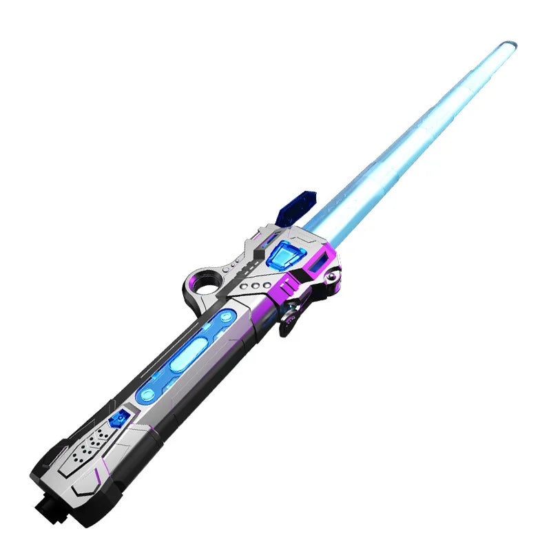 Children Colorful Glowing Sword Toys Telescopic Music Laser Sword 2-in-1 Rotating Decompression Toy Light Sword Kids Adult Toys