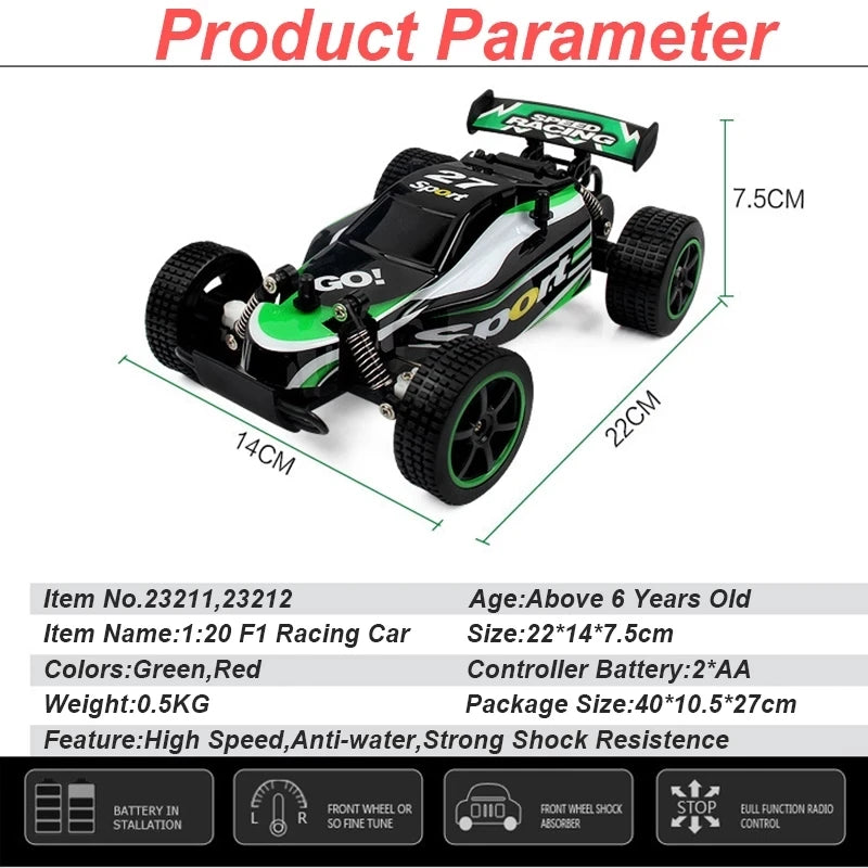 Remote Control Car Drift 20km/h 1:20 RC Racing Car High Speed Off-Road RC Car For Children Kids Gifts RC Drift