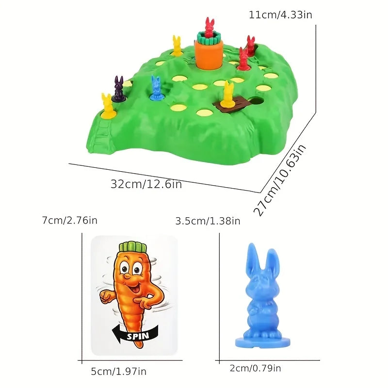 Rabbit Trap Game Toy Bunny Cross Country Race Spinning Turnip Drop Board Game Toy Early Education Children Board Family Games