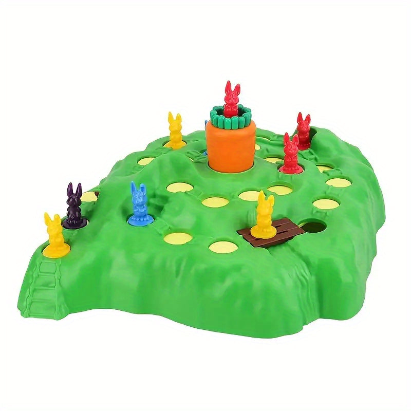 Rabbit Trap Game Toy Bunny Cross Country Race Spinning Turnip Drop Board Game Toy Early Education Children Board Family Games