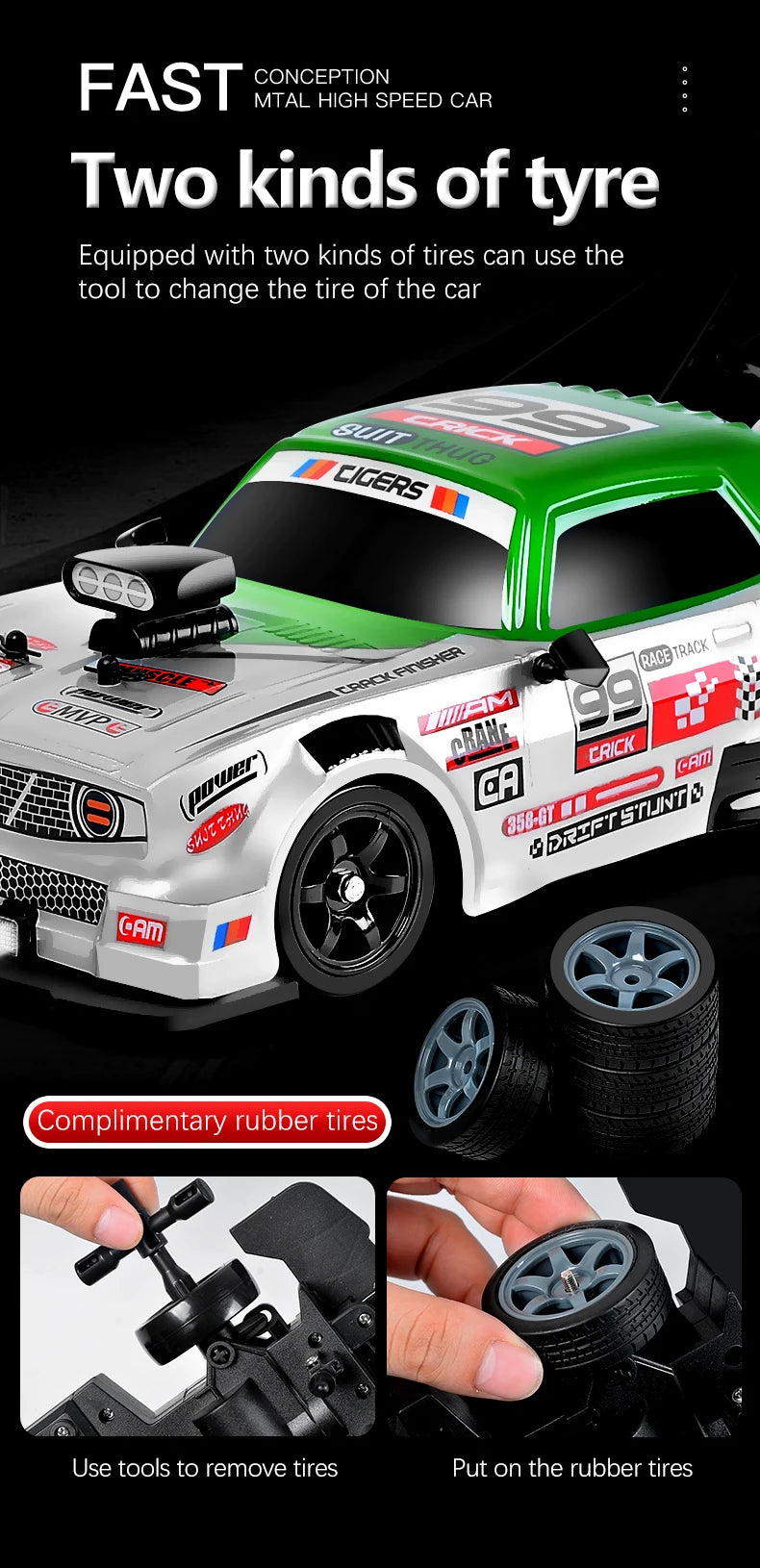 2.4G Drift Rc Cars 4WD RC Drift Car Toy Remote Control GTR Model AE86 Vehicle Car RC Racing Car Toys for Boys Children's Gift