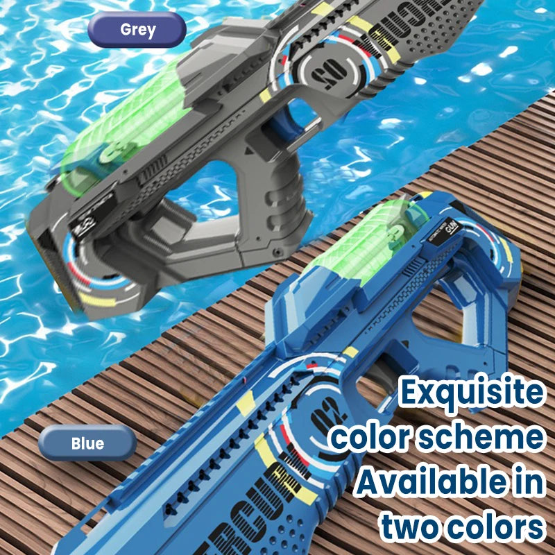 Children Electric Water Gun Summer Kids Outdoor Toy Water Gun Fully Automatic High Capacity Lighting Water Playing Toy for Kids