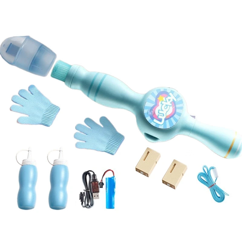 Outdoors Activity Bubble Blower Guns Light up Flower for Outdoor Fun Automatic Bubble Machine with Light Show