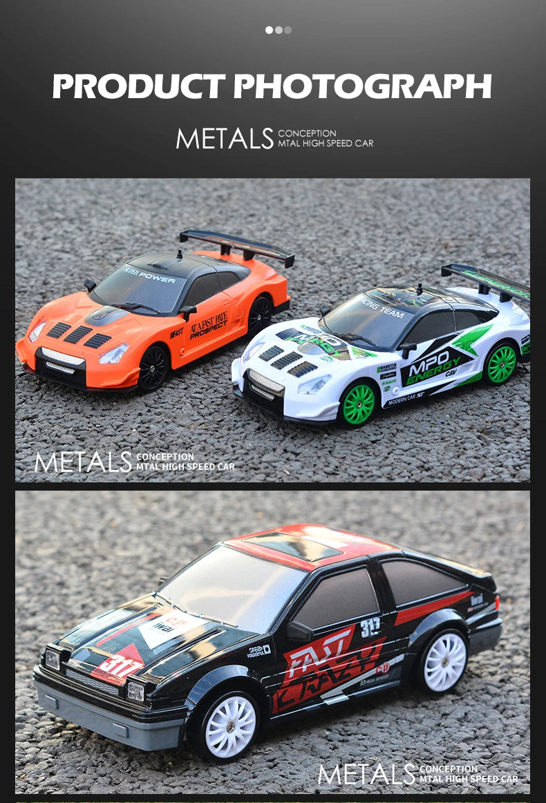 2.4G Drift Rc Cars 4WD RC Drift Car Toy Remote Control GTR Model AE86 Vehicle Car RC Racing Car Toys for Boys Children's Gift