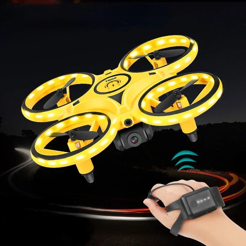 New RC Mini Quadcopter Induction Drone Smart Watch Remote Sensing Gesture Aircraft UFO Hand Control Drone Altitude Hold Kids