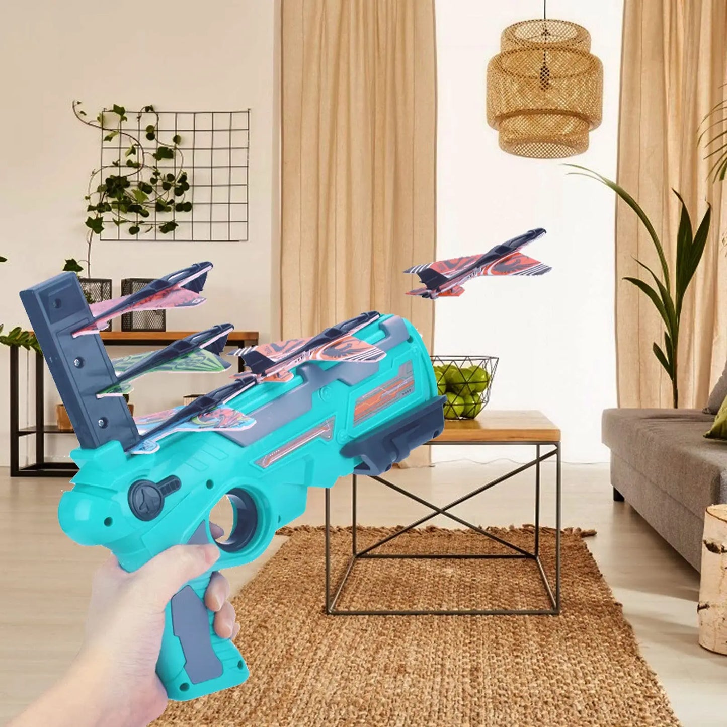 Kids Airplane Launcher Toy Throwing Foam Plane Flight Mode Catapult Plane Outdoor Sport Shooting Aircraft Sets Flying Toys Gifts