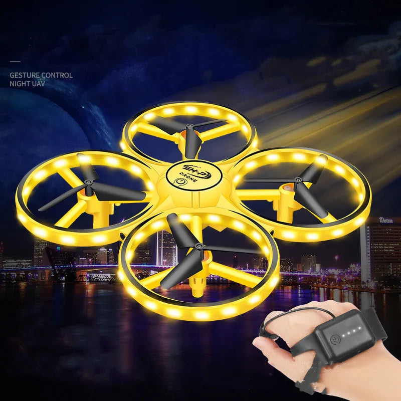 New RC Mini Quadcopter Induction Drone Smart Watch Remote Sensing Gesture Aircraft UFO Hand Control Drone Altitude Hold Kids