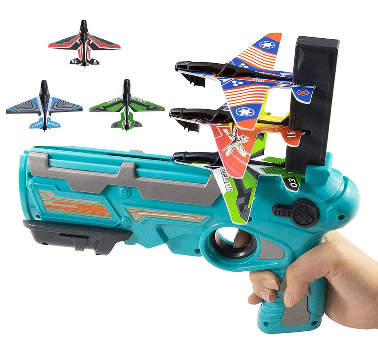 Kids Airplane Launcher Toy Throwing Foam Plane Flight Mode Catapult Plane Outdoor Sport Shooting Aircraft Sets Flying Toys Gifts