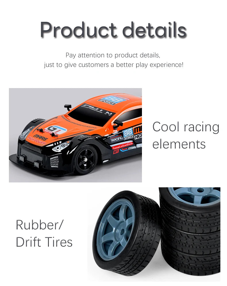 2.4G Drift Rc Cars 4WD RC Drift Car Toy Remote Control GTR Model AE86 Vehicle Car RC Racing Car Toys for Boys Children's Gift