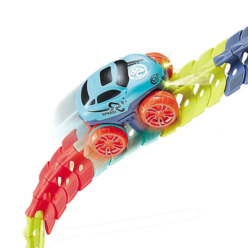 Kids Toys Children Educational DIY Assembly Ever-Changing Track Electric Toys Anti-Gravity Rail Car Toys Detachable Track Toys