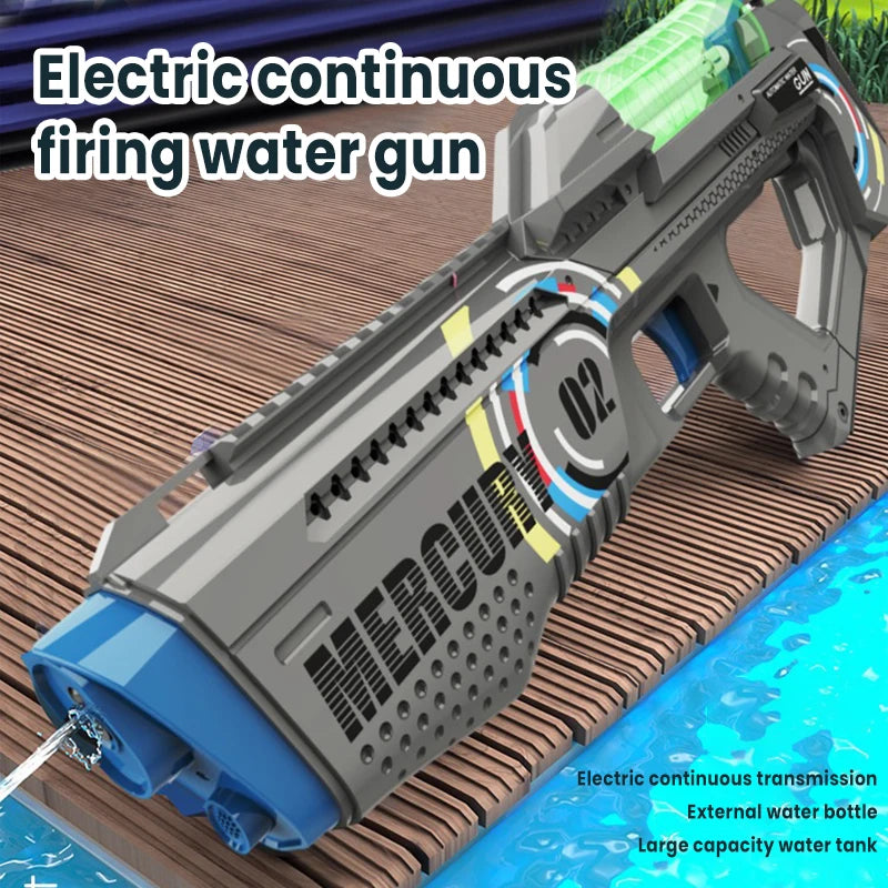 Children Electric Water Gun Summer Kids Outdoor Toy Water Gun Fully Automatic High Capacity Lighting Water Playing Toy for Kids