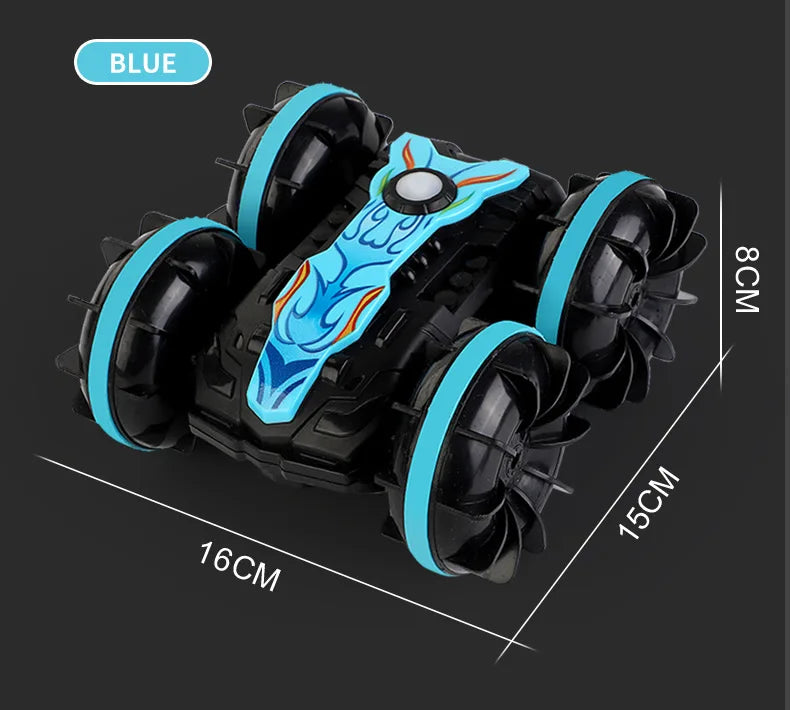 Amphibious RC car Dual remote control waterproof stunt car double side flip drift drive 360 ° rotation rc cars Kids toy gift