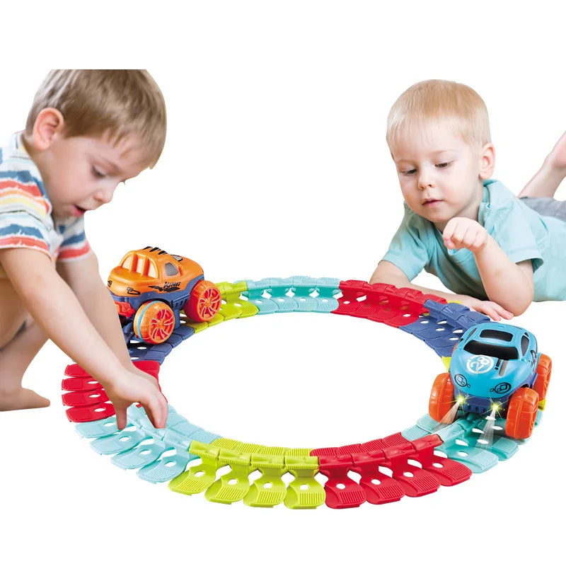 Kids Toys Children Educational DIY Assembly Ever-Changing Track Electric Toys Anti-Gravity Rail Car Toys Detachable Track Toys