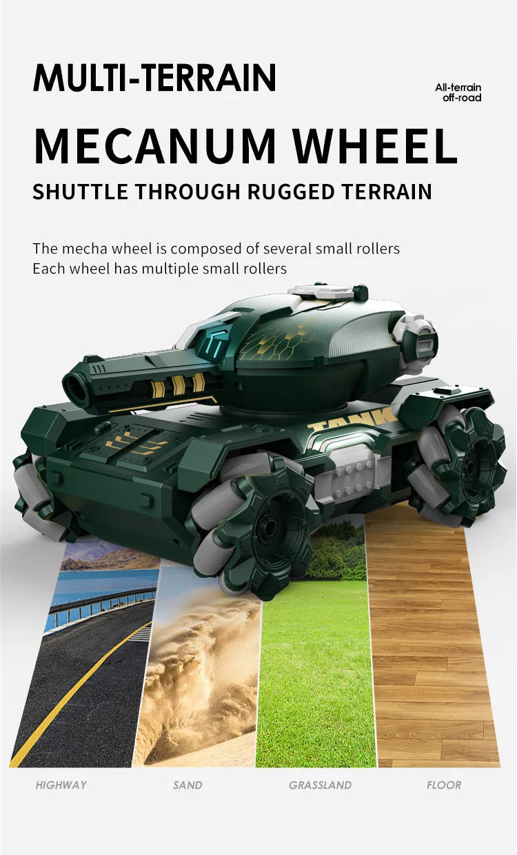 2.4G RC Battle Tank Heavy Large Interactive Remote Control Toy Car with Shoot Bullets Model Electronic Boy Toys