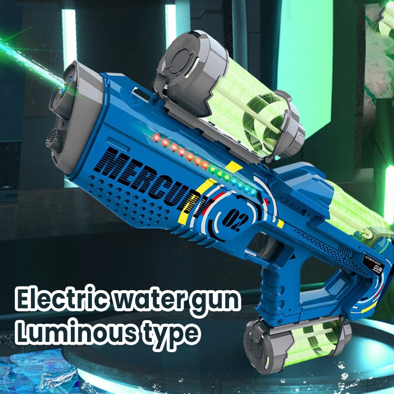 Children Electric Water Gun Summer Kids Outdoor Toy Water Gun Fully Automatic High Capacity Lighting Water Playing Toy for Kids