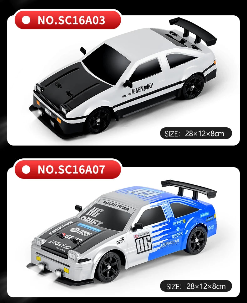 2.4G Drift Rc Cars 4WD RC Drift Car Toy Remote Control GTR Model AE86 Vehicle Car RC Racing Car Toys for Boys Children's Gift